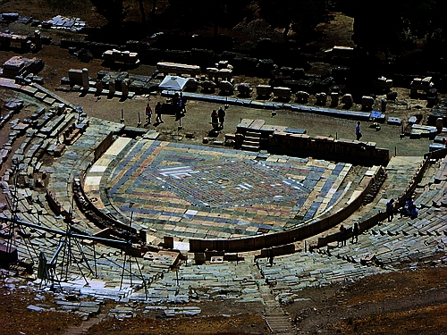 the theatre of Dionysos seen from the acropolis