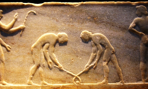 relief of youths playing hockey
