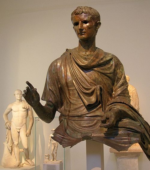 bronze statue of emperor Augustus
