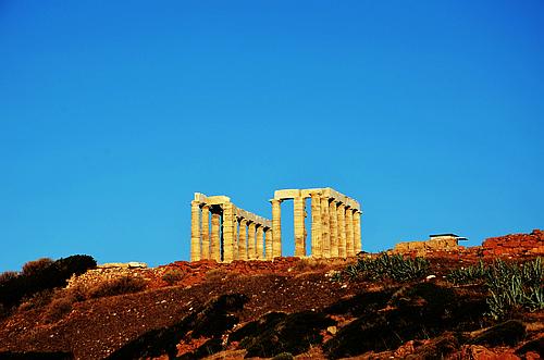 view to the temple of Poseidon
