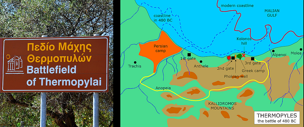 Thermopylae sign and plan