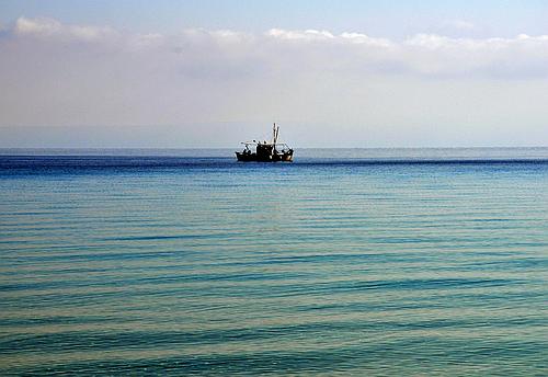 fishing boat at sea