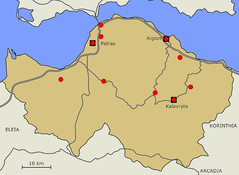 map of Achaia