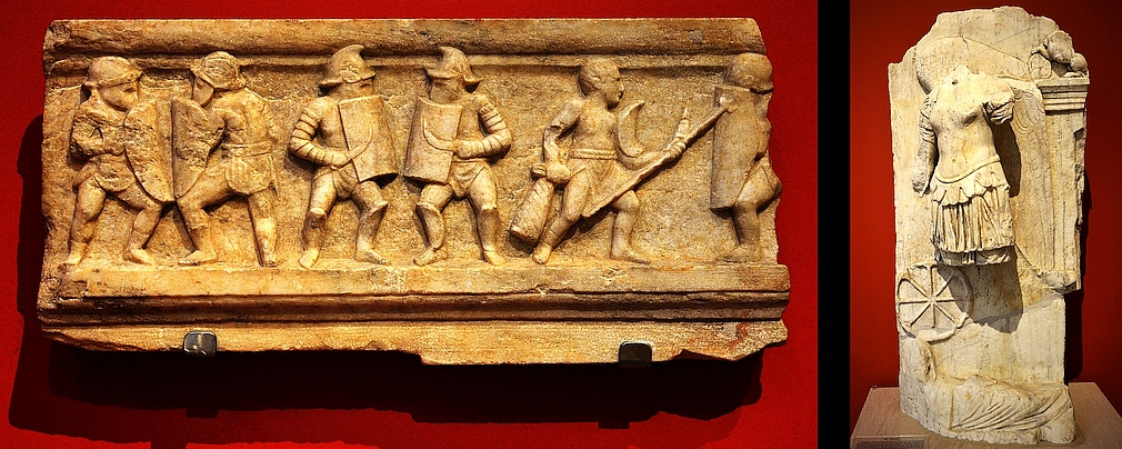 reliefs of gladiators and Nemesis