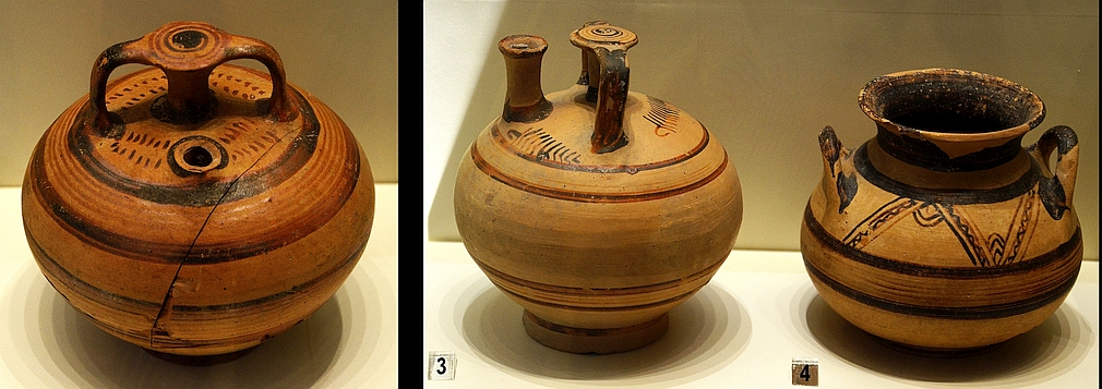 Mycenaean stirrup jars and amphora