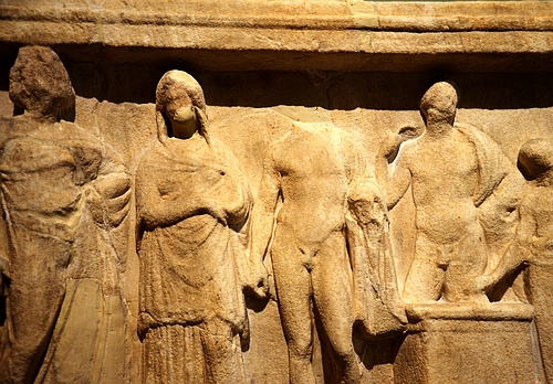 marble votive relief