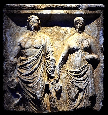 relief with Asklepios und Hygieia