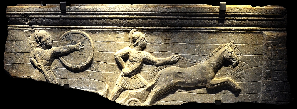 sarcophagus fragment with Achilles