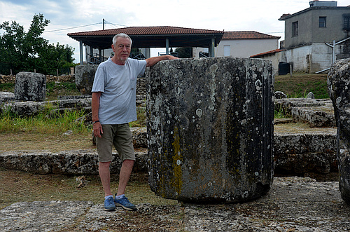 column drums with person