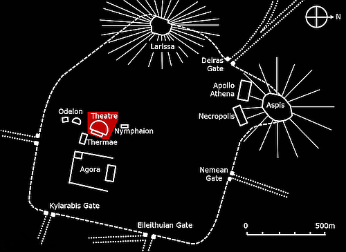 ancient theatre Argos plan