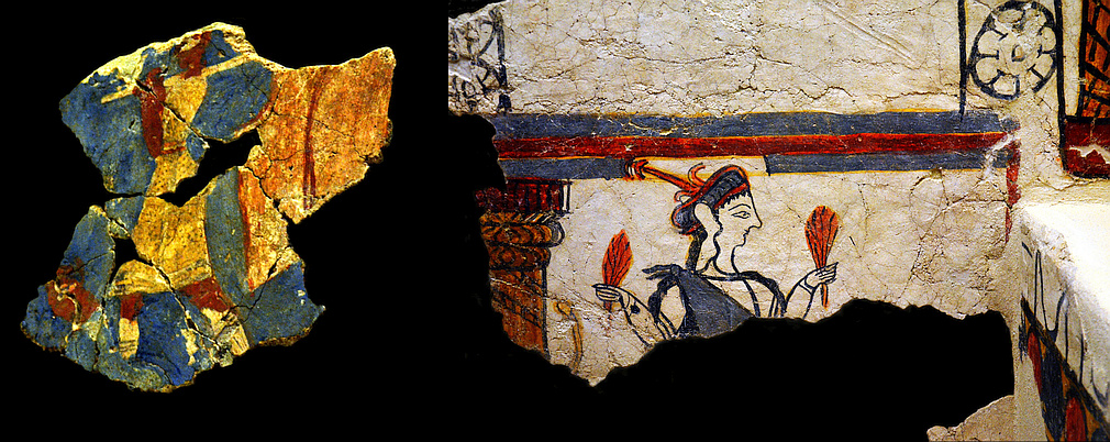 Mycenaean fresco fragments