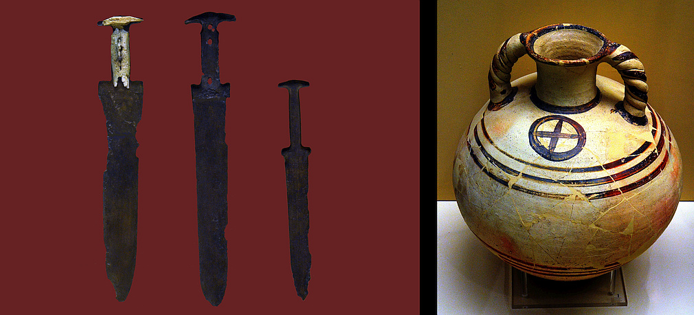 Mycenaean swords and amphora