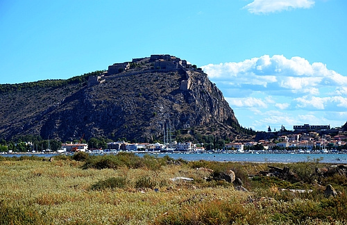 view to Nafplion with Palamidi