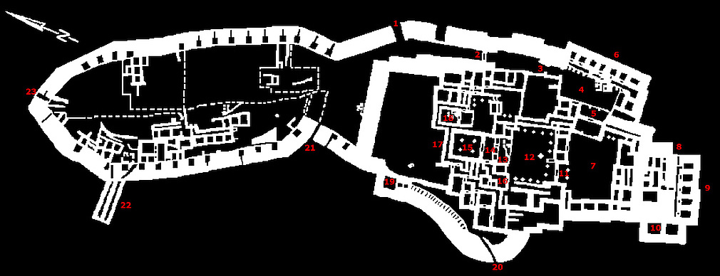 plan of the Tiryns acropolis
