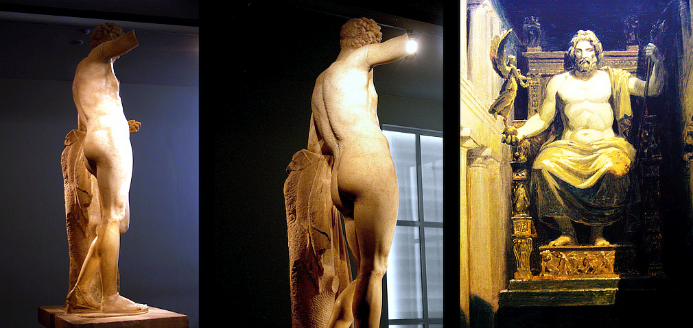 Hermes and Zeus statues
