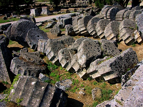 column drums of the temple of Zeus