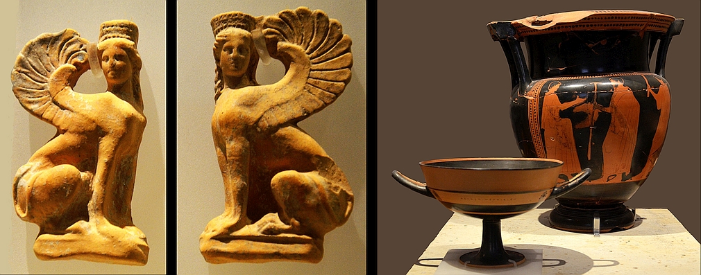 sphinxes, kylic and krater