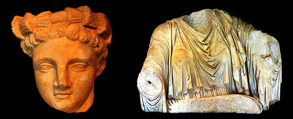 marble head and female torso