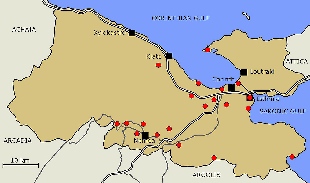 map of Korinthia