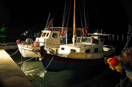 boats at night