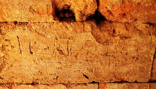 graffiti in the tunnel of the stadium