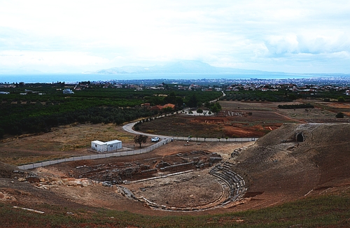 view of theatre and Korinthian Gulf