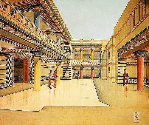reconstruction drawing of Nestor's palace