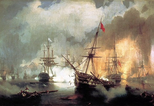 painting of the naval battle